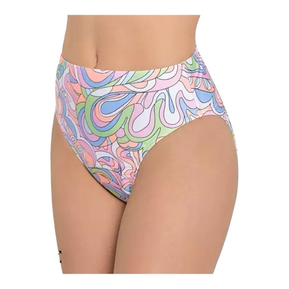Salt + Cove Retro Inspired Juniors' Printed High-Waist Bikini Bottoms Size S